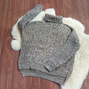 Chunky Brown Turtleneck Sweater